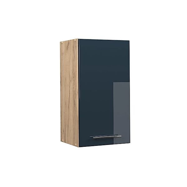 Vicco Hängeschrank Fame-Line Dunkelblau Hochglanz/Goldkraft Eiche 40 cm günstig online kaufen