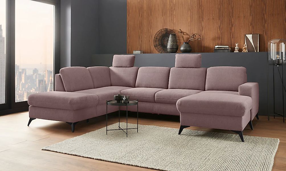 Home affaire Wohnlandschaft "Lolland U-Form" Wahlweise mit Bettfunktion und günstig online kaufen