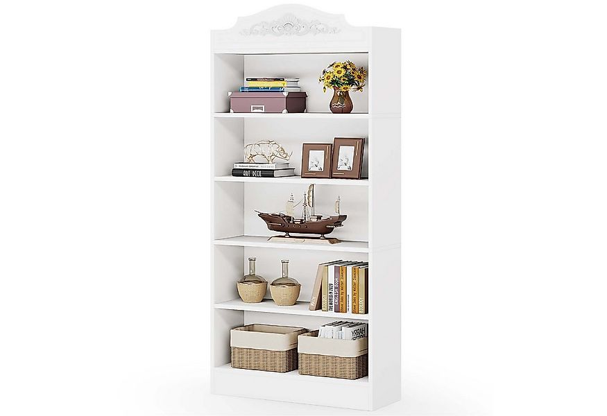Tribesigns Bücherregal 190cm Standregal Büroregal Raumteiler mit 5 Fächern günstig online kaufen