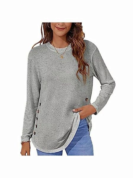 KIKI Langarmshirt Sweatshirt Damen Leichte Langarmshirt Pullover Tops für H günstig online kaufen