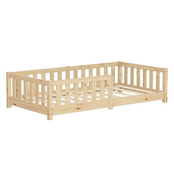 ML-Design Kinderbett 80x160 cm Natur aus Kiefernholz mit Lattenrost günstig online kaufen