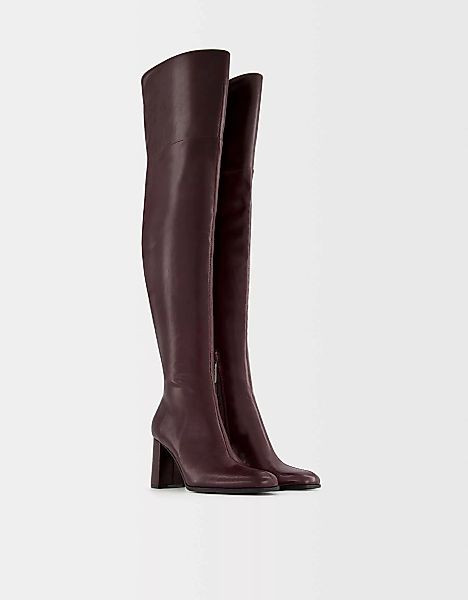 Bershka Absatzstiefel Mit Xl-Schaft Damen 38 Granatrot günstig online kaufen