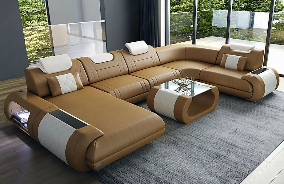 Sofa Dreams Wohnlandschaft Ledersofa Rimini U Form Ledercouch Leder Sofa, C günstig online kaufen