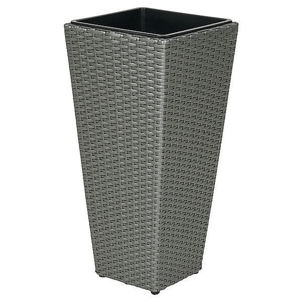 Pflanzgefäß grau Polyrattan B/H/L: ca. 28x60x28 cm günstig online kaufen