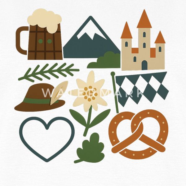 Spreadshirt T-Shirt Bayern Volksfest Breze Edelweiß günstig online kaufen