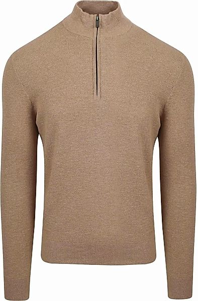 Suitable Half Zip Pullover Struktur Beige - Größe M günstig online kaufen