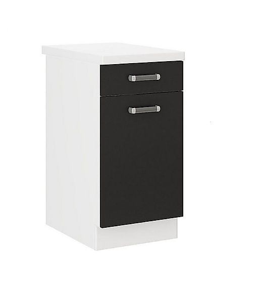 Küchen-Preisbombe Unterschrank 40 cm Küche Omega Schwarz Weiss Küchenzeile günstig online kaufen