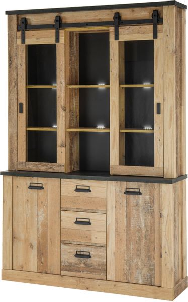 Home affaire Buffet "SHERWOOD" Holz Dekor, mit Scheunentorbeschlag und Apot günstig online kaufen