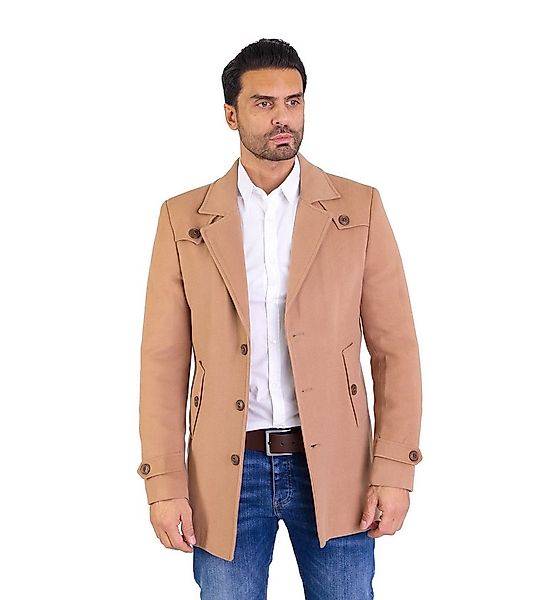 Denim Distriqt Wintermantel Feiner Herren Designer Wintermantel Beige Gr.54 günstig online kaufen
