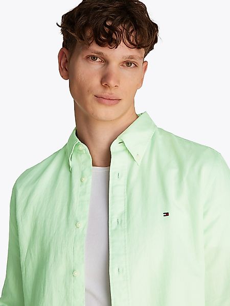 Tommy Hilfiger Langarmhemd "LINEN BLEND SOLID RF SHIRT", mit Button-down-Kr günstig online kaufen