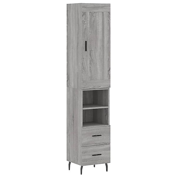 vidaXL Highboard Grau Sonoma 34,5x34x180 cm Holzwerkstoff 3200279 günstig online kaufen