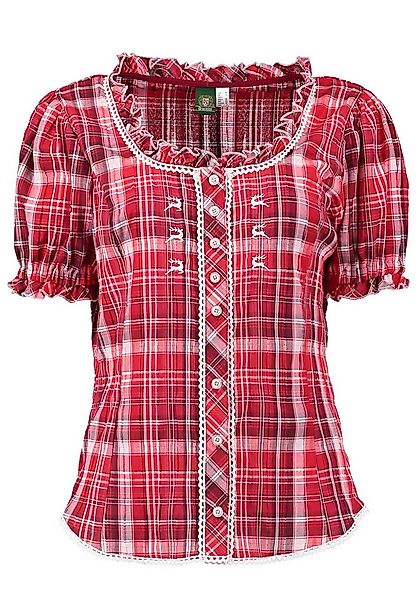 OS Trachten Trachtenbluse Klosy Kurzarmbluse mit Rundhalsausschnitt mit wei günstig online kaufen