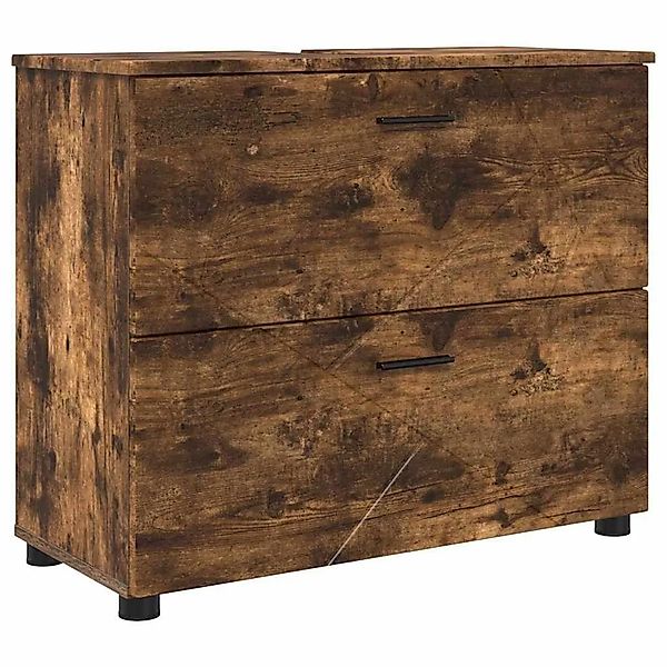 vidaXL Badezimmerschrank mit Tür Geräucherte Eiche 76,5 x 35 x 64 cm 883299 günstig online kaufen
