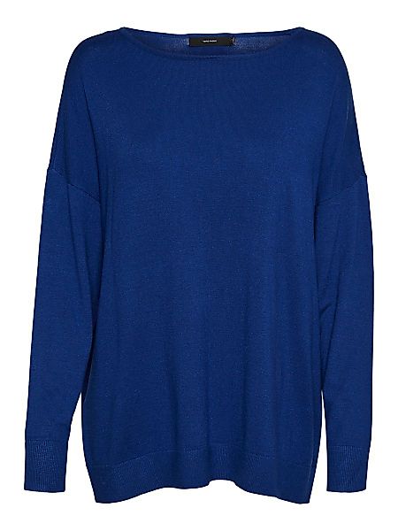 VERO MODA Boxy U-boot-ausschnitt Bluse Damen Blau günstig online kaufen