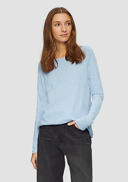 s.Oliver Langarmshirt T-Shirt Langarmshirt mit Raglanärmeln und Flammgarnst günstig online kaufen