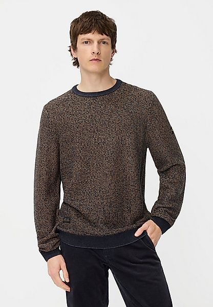 camel active Strickpullover mit Rundhalskragen Langarm Rundhals Markenlabel günstig online kaufen