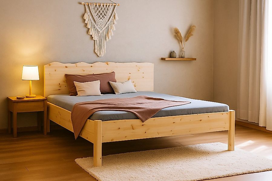 geborgenschlafen Massivholzbett aus Zirbenholz, Naturbett - Zirbenholzbett günstig online kaufen