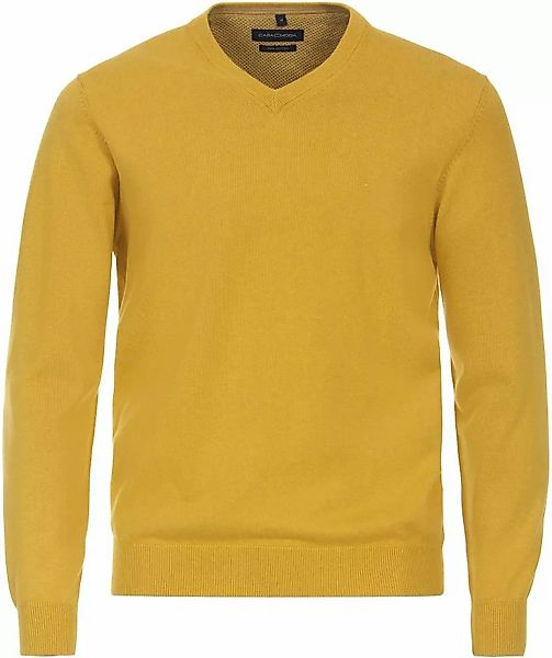 Casa Moda Pullover V-Ausschnitt Gelb - Größe 4XL günstig online kaufen