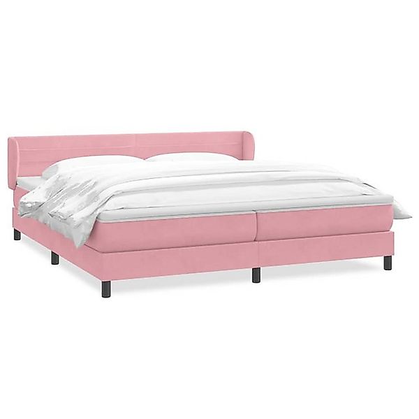 vidaXL Boxspringbett, Boxspringbett mit Matratzen Rosa 180x220 cm Samt günstig online kaufen
