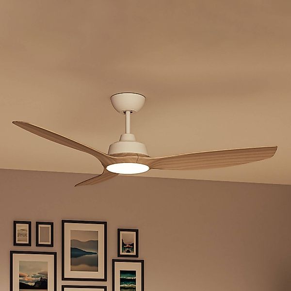 Philips LED-Ventilator Olas, Ø 132 cm, braun/weiß, leise günstig online kaufen