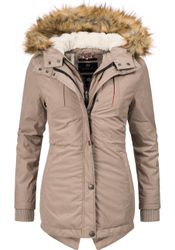 Marikoo Wintermantel "Akira" edler Winterparka mit Kunstfellkapuze günstig online kaufen