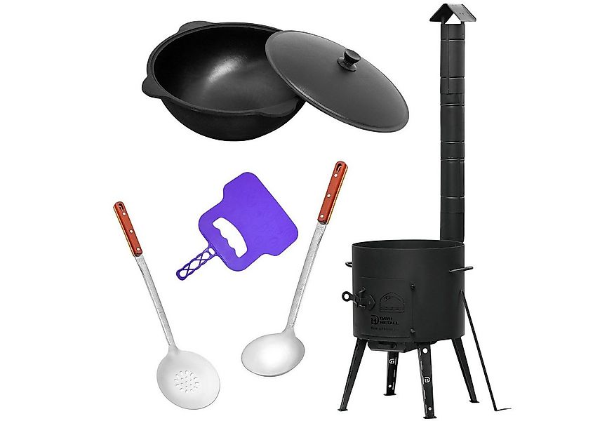 4BIG.fun Feuerstelle Ø44 Uchag Utschak mit Abzugsrohr 16L Kazan Eben, (2mm günstig online kaufen