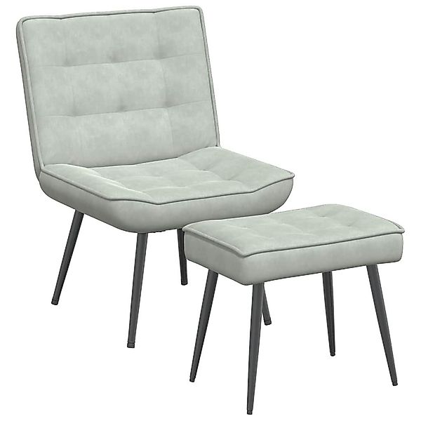vidaXL Relaxsessel Relaxsessel mit Hocker Hellgrau günstig online kaufen