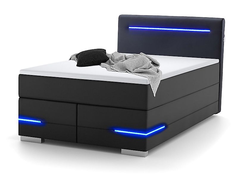 wonello Boxspringbett Lennox, mit LED-Beleuchtung, 2x günstig online kaufen