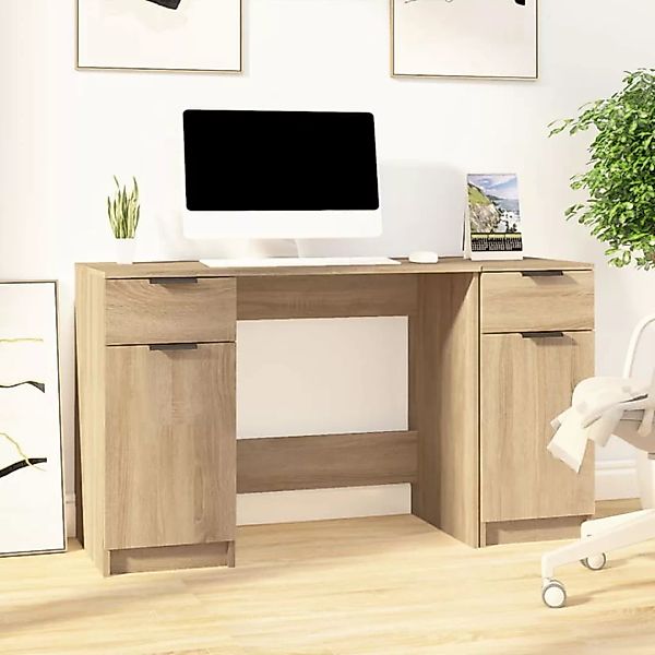 vidaXL Schreibtisch Schreibtisch mit Beistellschrank Sonoma-Eiche günstig online kaufen