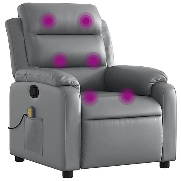 vidaXL Massagesessel Relaxsessel Grau Kunstleder 3206162 günstig online kaufen