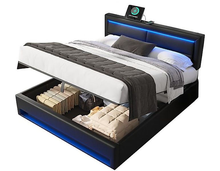 SeedWave Polsterbett Doppelbett mit USB-Anschluss,Type-C-Anschluss,Kabellos günstig online kaufen