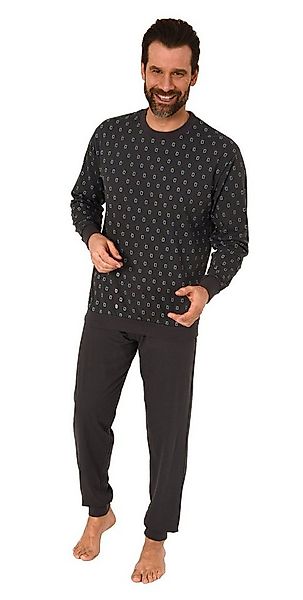 Normann Pyjama Herren Schlafanzug lang mit Bündchen in eleganter Minimalpri günstig online kaufen