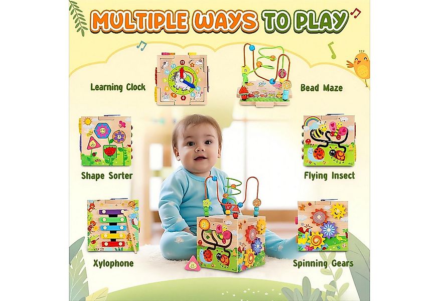 POPOLIC Motorikwürfel Vielseitiger Aktivitätswürfel mit 6 Spielen – Lernspi günstig online kaufen