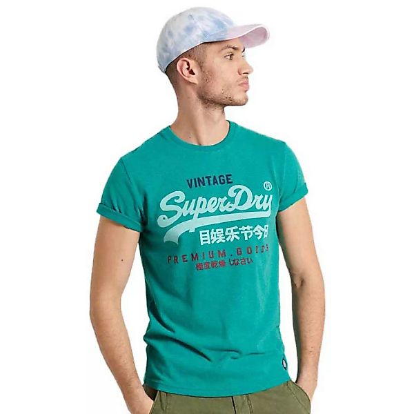 Superdry Vintage Logo Tri 220 Kurzarm T-shirt M Ocean Green Marl günstig online kaufen