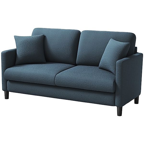 OUNUO Sofa 2-Sitzer Modernes Polstersofa Couch mit 2 Zierkissen 150cm Sofa günstig online kaufen