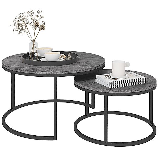 HOMCOM Couchtisch 2er Set, stapelbar, in günstig online kaufen