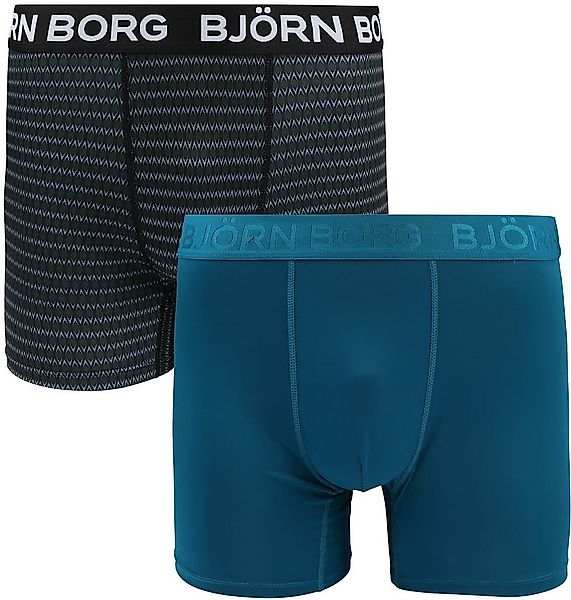 Bjorn Borg Performance Boxershorts 2-Pack Schwarz Petrol - Größe M günstig online kaufen
