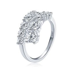ROUGEMONT Silberring Extravaganter Moissanit Eternity Doppel-Ring günstig online kaufen