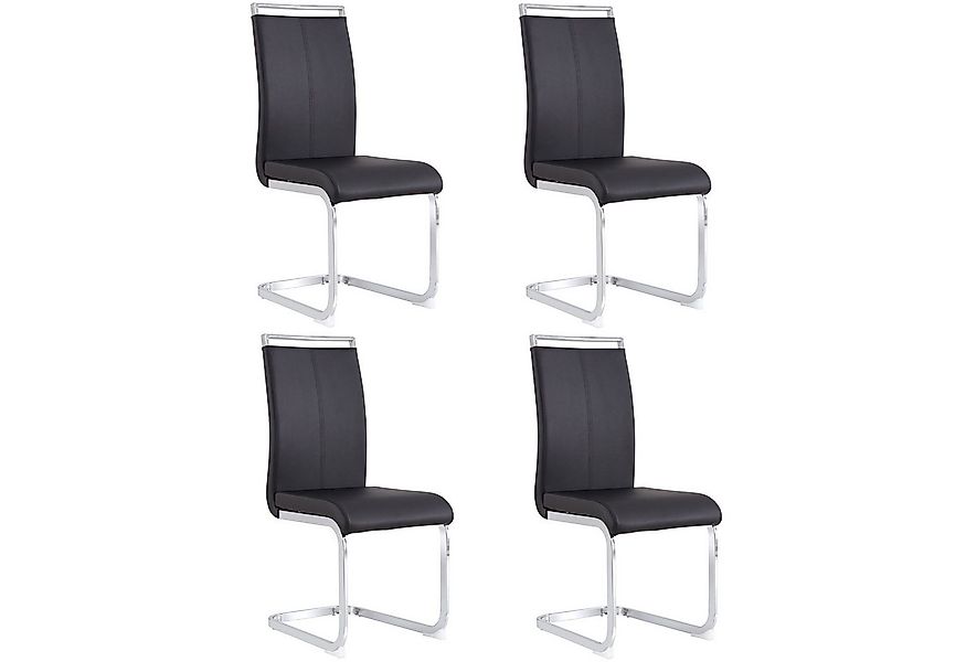 Flieks Freischwinger (4 St), 4er Set Polsterstuhl Esszimmerstuhl Kunstleder günstig online kaufen
