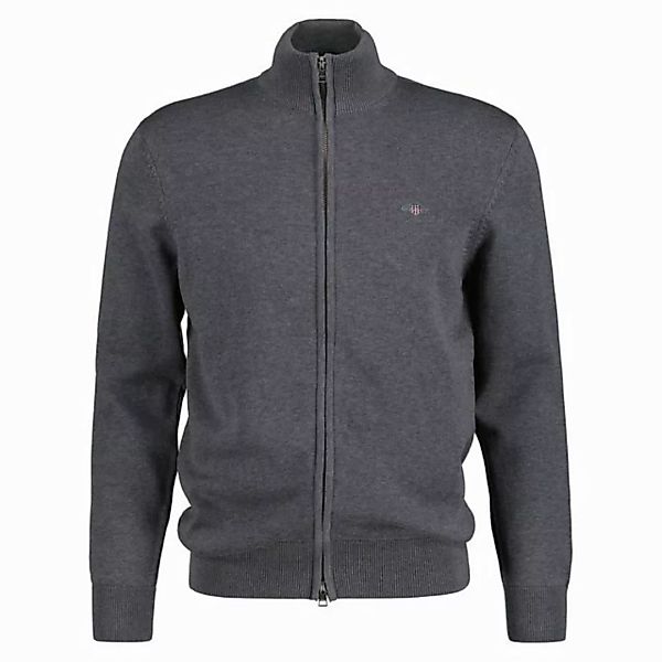 Gant Cardigan CASUAL COTTON ZIP CARDIGAN Mit Rippbündchen an Stehkragen, Är günstig online kaufen