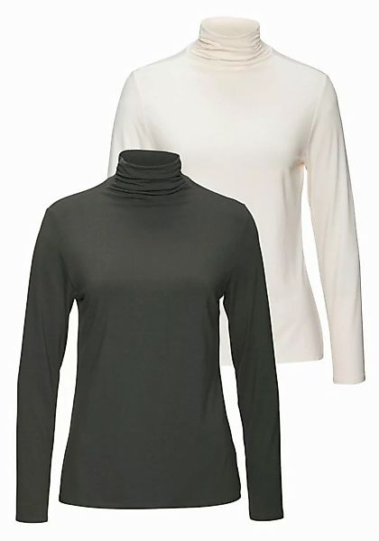 LASCANA Stehkragenshirt aus weichem Viskose-Stretch (2er-Pack) günstig online kaufen