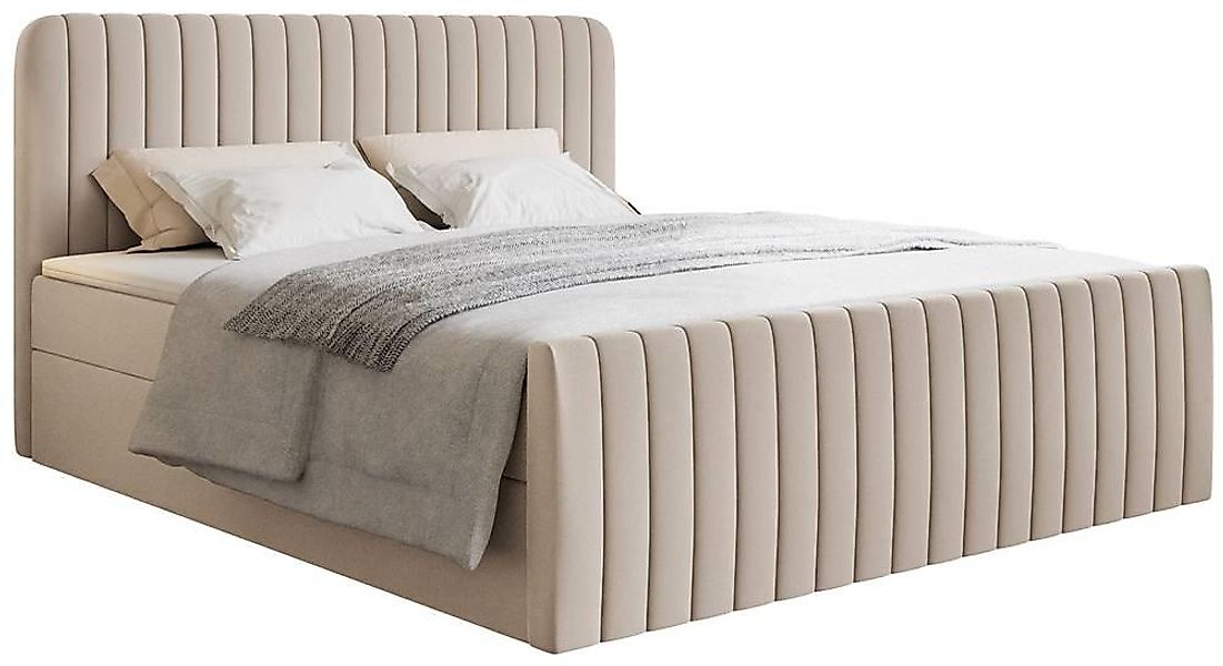 NADUVI Collection | Boxspringbett Adrien Chenille mit Stauraum 200x200 günstig online kaufen