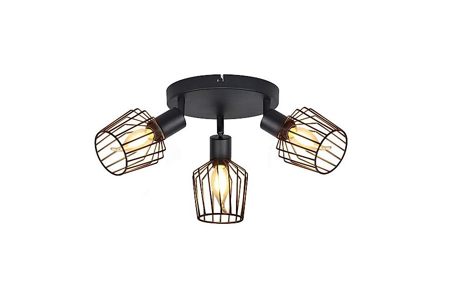 ZMH Deckenleuchte Wohnzimmer 3 Flamming - Rund Deckenspot für Flur Max.25W, günstig online kaufen