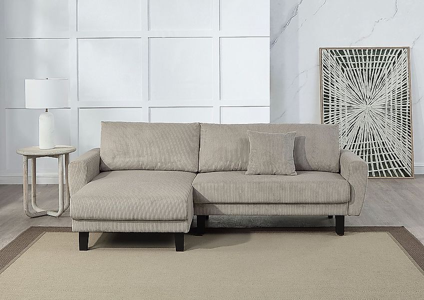 ATLANTIC home collection Ecksofa "Leonid L-Form" mit Schlaffunktion und Bet günstig online kaufen