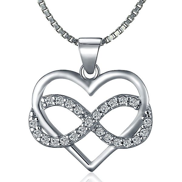 NAHLE Kette mit Anhänger Silberkette Herz Unendlichkeit Infinity Halskette günstig online kaufen
