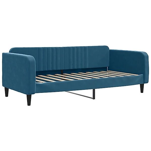 vidaXL Gästebett Tagesbett Blau 90x200 cm Samt Gästebett Gästecouch Gästeso günstig online kaufen