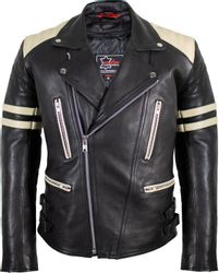 MDM Motorradjacke Herren Retro Lederjacke Motorrad günstig online kaufen