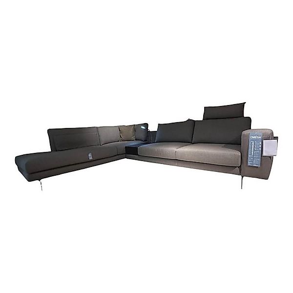 Koinor Ecksofa Ecksofa Omega Bezug Stoff Strand 79 Grau Füße Aluminium Matt günstig online kaufen