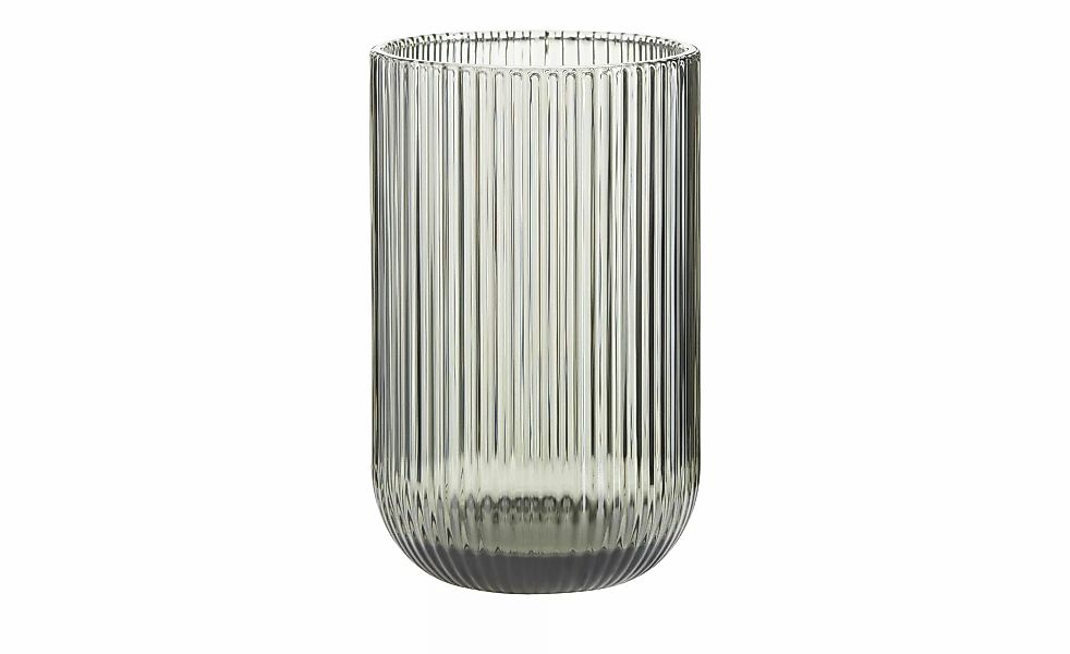 HOME STORY Windlicht   ¦ grau ¦ Glas ¦ Maße (cm): H: 14  Ø: 8 Accessoires > günstig online kaufen