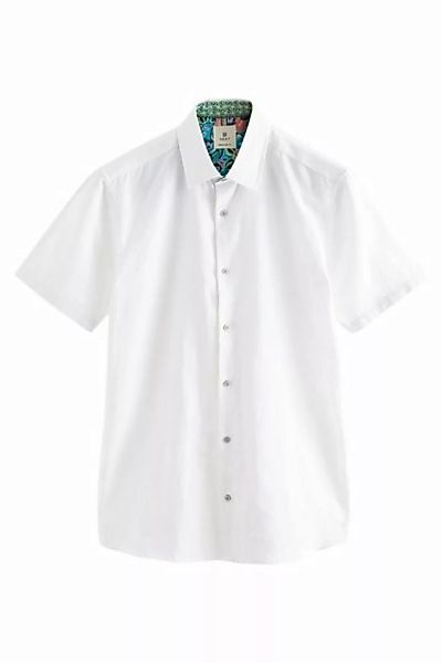 Next Kurzarmhemd Kurzärmeliges Hemd aus Leinengemisch mit Besatz (1-tlg) günstig online kaufen